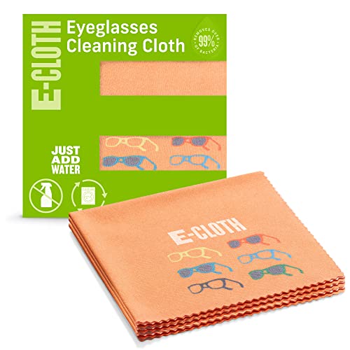 E-Cloth 3-Pack Glasses Cloth, Microfiber Cleaning Cloth, Ideal Eyeglasses, Sunglasses and Lens Cleaner, Washable and Reusable, 100 Wash Promise