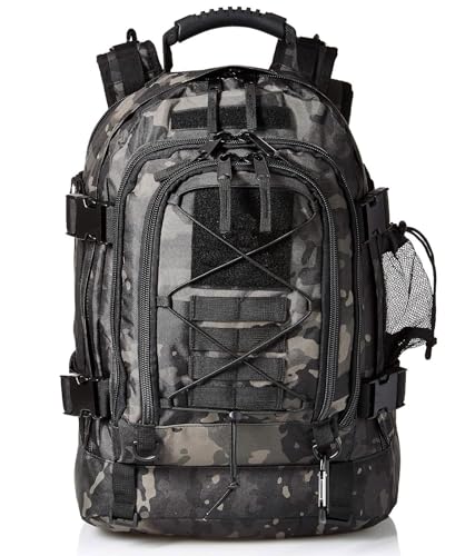 Miramrax Tactical Backpack Military Hiking Daypack - Molle Backpack for Men 3 Day Assault Pack Bug Out Bag for Camping (Black Camo)