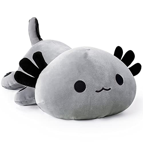 Onsoyours Cute Axolotl Plush, Soft Stuffed Animal Salamander Plush Pillow, Kawaii Plush Toy for Kids (Gray Axolotl, 13')