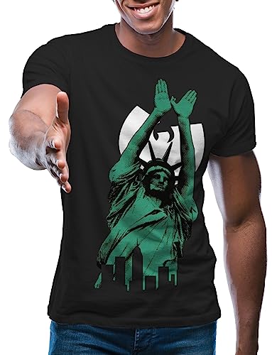 Swag Point Men’s Graphic T Shirts – 100% Cotton Casual Streetwear Hipster Hip Hop Tshirts Short Sleeve Print Tops WT Statue 2, L