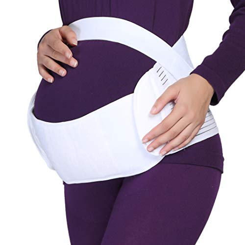 NEOtech Care Maternity Pregnancy Support Belt / Brace - Back, Abdomen, Belly Band (White, M)