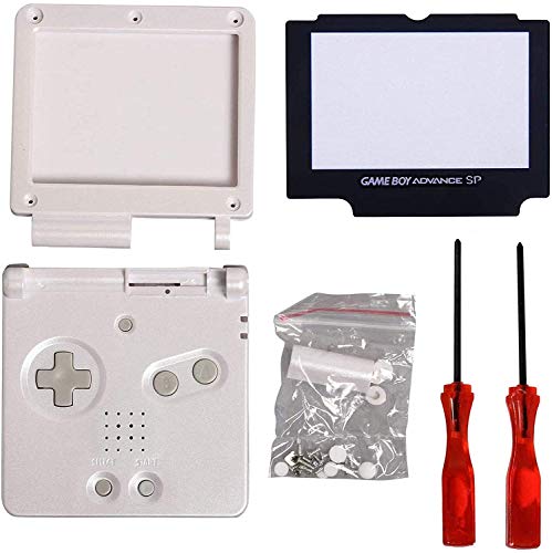 Timorn Full Parts Housing Shell Pack Replacement for GBA SP Gameboy Advance SP (White Pack)