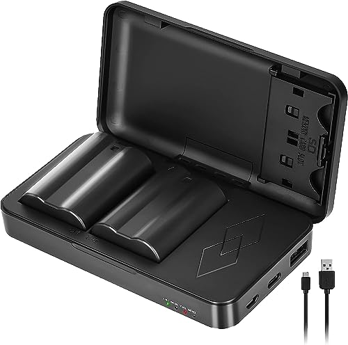 JYJZPB 2 Pack EN-EL15B EN-EL15C Batteries and Charger Case for Nikon D7500, D750, Z6, Z6 ii, Z7, Z7ii, Z8, D500, D600, D610, D810, D800, D800E, D710E, D850, D7000, D7100, D7200 Cameras