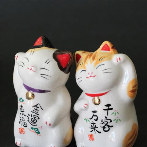 Lucky and Maneki Neko (Maneki Neko Neko), Small Size, Set of 2