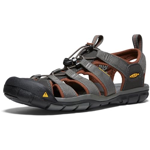 KEEN Men's Clearwater CNX Lightweight Water Sandals, Raven/Tortoise Shell, 10.5 US