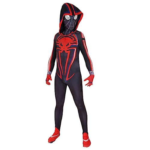 NAWAKOL Superhero Cosplay Costumes for Kid Halloween Bodysuits Unisex Spandex Costume (Redblack, 7-8T)…