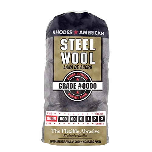 Homax 10120000 Steel Wool, 12 pad, Grade #0000, Rhodes American, Final Finish