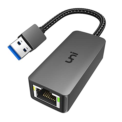 USB to Ethernet Adapter, uni Driver Free USB 3.0 to Gigabit Ethernet LAN Network Adapter, 100/1000 Mbps RJ45 Internet Adapter Compatible with MacBook, Surface, Laptop PC with Windows, XP, Mac/Linux