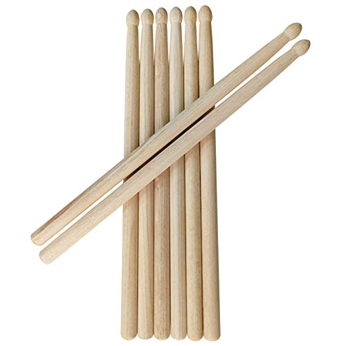 3 Pairs of (6pcs) Wooden Drum Sticks Hard Maple Drumsticks Accessories Percussion Instruments Kids/Student/Beginners Wood Tip Maple Drumsticks for Rock Band