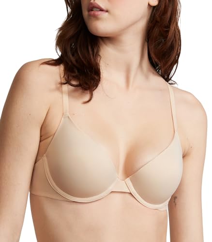 Victoria's Secret Pink Wear Everywhere Push Up Bra, Padded, Smoothing, Bras for Women, Beige (34B)