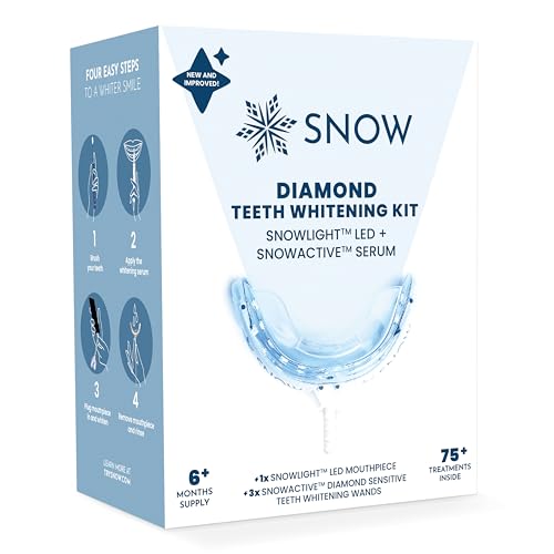 SNOW Diamond Wired Whitening Kit - Sensitive Teeth Whitening Kit - Whitens & Repairs Teeth - 6 Months of Whitening Treatment - Gentle & Enamel Safe - Blue