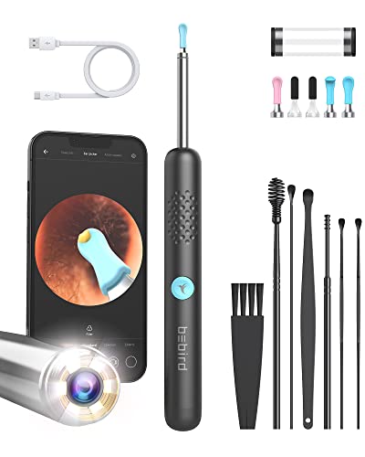 BEBIRD Ear Wax Removal Tool - R1 Upgraded Ear Cleaner with 1080P Camera, Smart Visual Earwax Remove Kits with 7 Pcs Ear Set for Daily Ear Pick, 6 LED Lights, 5 Types of Ear Scoop Ear Tips Replacement