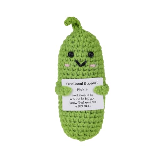 Letken Funny Positive Pickle Home Decorations Crochet Gifts Encouragement Birthday Gifts, Christmas Stocking Stuffers (Green Pickle)