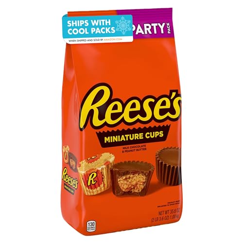 REESE'S Miniatures Milk Chocolate Peanut Butter Cups, Easter Basket Easter Candy, Party Pack, 35.6 oz