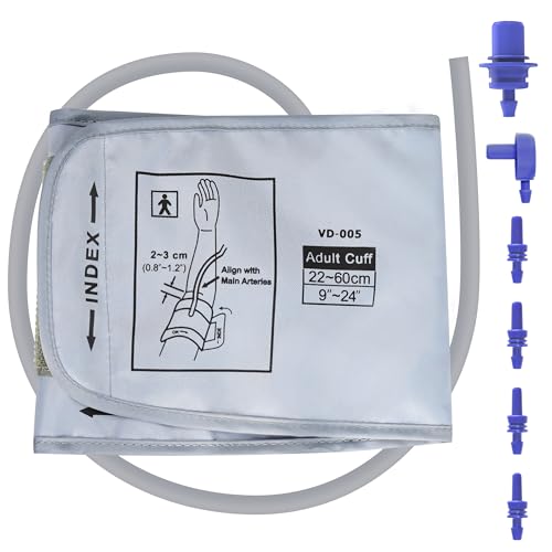 XXL Blood Pressure Cuff Compatible with Omron 9”-24” (22-60CM), Extra Large BP Replacement Cuff for Big Arms - Includes 6 Connectors