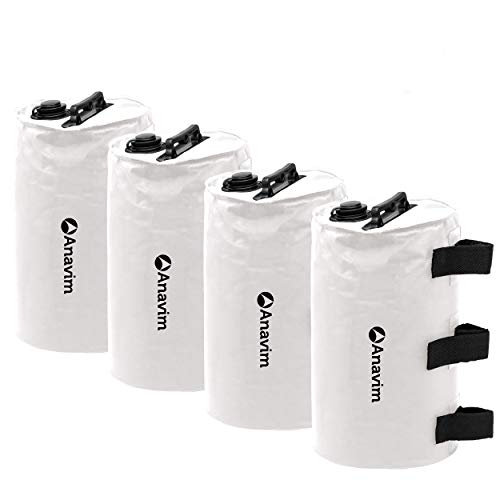 Anavim Canopy Water Weights Bags Great for Canopies, Tripods, Speaker Stands, Tents, Tailgating & More | White, 4 Pack