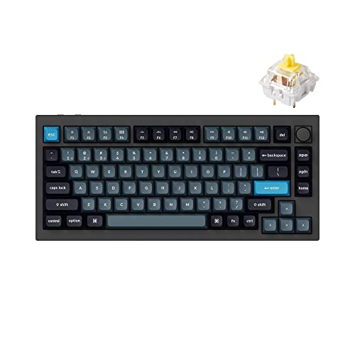 Keychron Q1 Pro Wireless Custom Mechanical Keyboard, QMK/VIA Programmable Full Aluminum 75% Layout Bluetooth/Wired RGB with Hot-swappable Keychron K Pro Banana Switch Compatible with Mac Windows Linux