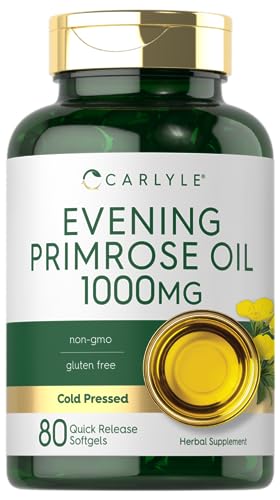 Carlyle Evening Primrose Oil Capsules 1000mg | 80 Softgels | Non-GMO & Gluten Free