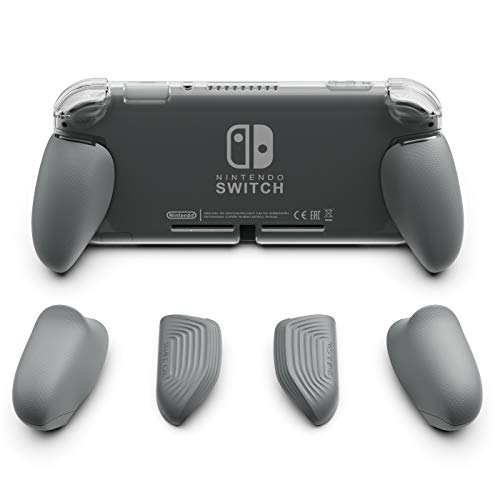 Skull & Co. GripCase Lite: A Comfortable Protective Case with Replaceable Grips [to fit All Hands Sizes] for Nintendo Switch Lite [No Carrying Case]- Gray