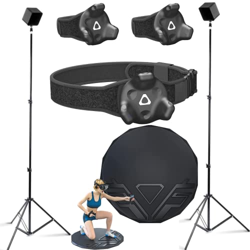 Skywin VR Tracker Straps + VR Tripods + VR Mat - Compatible with VR Systems - 2 Tripod, 1 matt, 2 Hand/Foot Straps, 1 Belt Strap Included