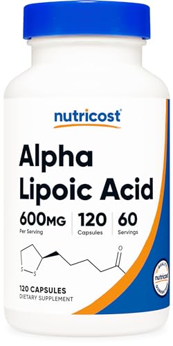 Nutricost Alpha Lipoic Acid 600mg Per Serving 120 Capsules, 60 Servings - Plant Based Caps, Non-GMO