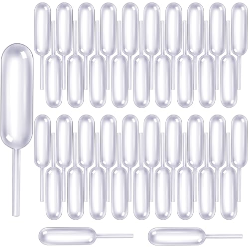 Teenitor Cupcake Pipettes, 60Pcs 4ml Alcohol Infuser Plastic Pipettes Dropper Squeeze Dropper Disposable Mini Flavor Liquor Infuser for Chocolate Strawberries Cupcakes