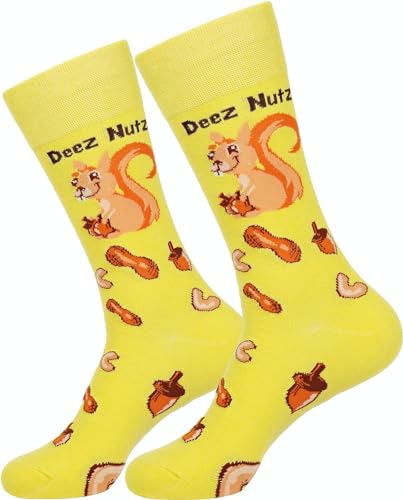 TC9SOCKS Deez Nuts Funny Socks Unisex Novelty Socks Volleyball Socks Groomsmen Gifts Silly Socks Fun Meme Socks Crazy Cool Dress Socks