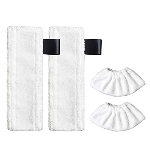 HUAYUWA 2Pcs Replacement Microfibre Mop Cloths with Pads Set Fits for Karcher EasyFix Steam Cleaner SC2 SC3 SC4 SC5 Accessories