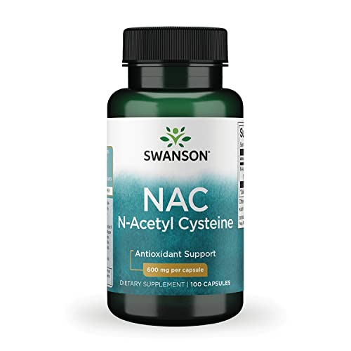 Swanson NAC N-Acetyl Cysteine - 600 mg, 100 Capsules - Antioxidant and Cellular Health Support Supplement