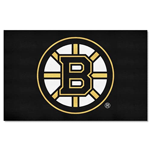 FANMATS 10494 Boston Bruins Ulti-Mat Rug - 5ft. x 8ft. | Sports Fan Area Rug, Home Decor Rug and Tailgating Mat