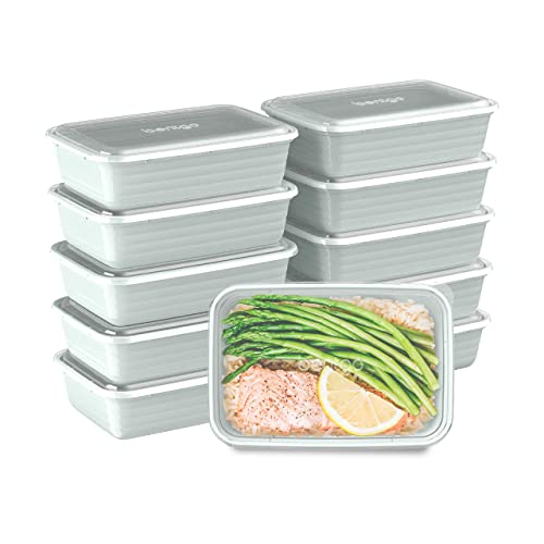 Bentgo 20-Piece Lightweight, Durable, Reusable BPA-Free 1-Compartment Containers - Microwave, Freezer, Dishwasher Safe - Mint