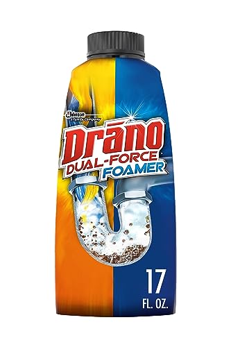 Drano Dual-Force Foamer Clog Remover and Cleaner for Shower or Sink Drains, Unclogs and Removes Sources of Odor, 17 Fl Oz