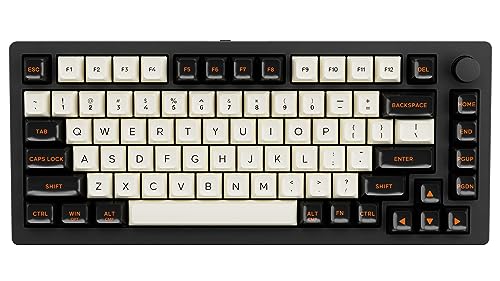 INLAND KB83 MK Pro Gaming Keyboard Hot-swappable, 75% Layout Wired QMK/VIA Mechanical Keyboard Mac & Windows, Full Alu, Gasket Mount, PBT Keycaps & Knob, RGB Side Light, Brown Switch