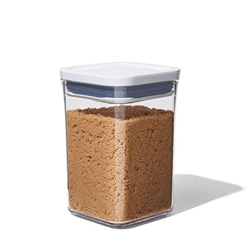 OXO Good Grips POP Container - Airtight Food Storage - Small Square Short 1.1 Qt Ideal for 1 lb of brown sugar or confectioner's sugar