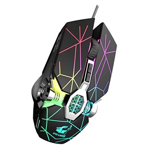 KOMBIUDA Gaming Mouse Lightweight Gaming Notebook Computer Cool Gaming Laptop Computer Silent Gaming Rainbow RGB Wireless Laptop Mouse Computer Mouse UV Paint Breathing Light Household