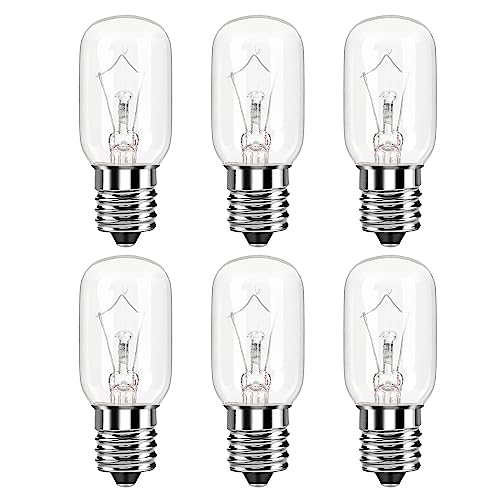 Neanete Microwave Light Bulb for Under Range Hood Appliance Refrigerator T8 40 Watt 125V E17 Intermediate Base Warm White Replacement Bulb for 8206232A, 1890433, AP4512653, WB25X10030 Pack of 6