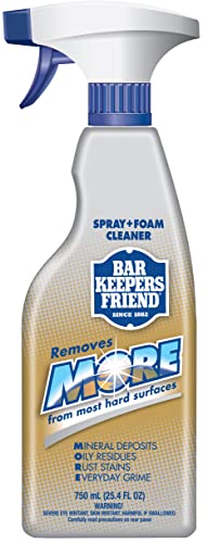 Bar Keepers Friend Spray and Foam Cleaner, 25.4 Fl Oz, 1 Ounce, White, Silver, Blue, Gold