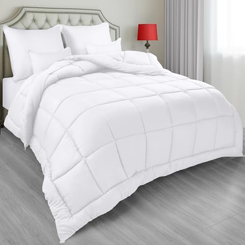 Utopia Bedding All Season Down Alternative Quilted Queen Comforter - Duvet Insert with Corner Tabs - Machine Washable - Bed Comforter - White