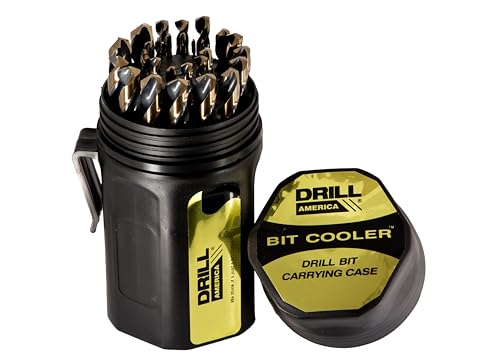 Drill America - KFD29J-PC 29 Piece Heavy Duty High Speed Steel Drill Bit Set with Black and Gold Finish in Round Case (1/16' - 1/2' x 64ths), KFD Series