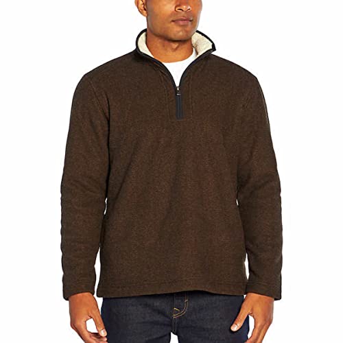 Orvis Men's 1/4 Zip Fleece Lined Pullover (Medium, Brown)