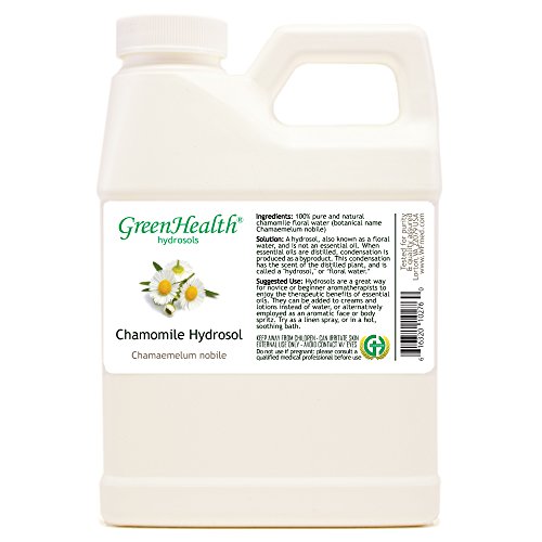GreenHealth Chamomile Hydrosol (Floral Water) - 16 fl oz Plastic Jug w/Cap - 100% Pure (NOT Oil)