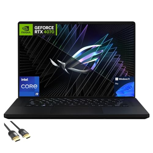 ASUS ROG Zephyrus M16 Gaming Laptop, 16' QHD Display, Intel 14-Core i9-13900H, GeForce RTX 4070 (Up to 5.40GHz), 64GB DDR5, 2TB NVMe 4.0, TB 4, RGB KB, WiFi 6, VR Ready, PDG HDMI Cable, Win 11 Pro