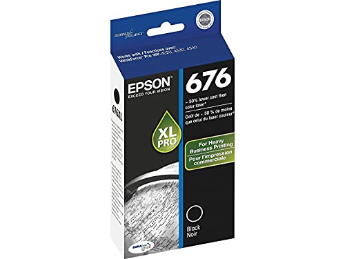 EPSON 676 DURABrite Ultra Ink High Capacity Black Cartridge (T676XL120-S) Works with WorkForce Pro WP-4010, WP-4020, WP-4023, WP-4090, WP-4520, WP-4530, WP-4533, WP-4540, WP-4590