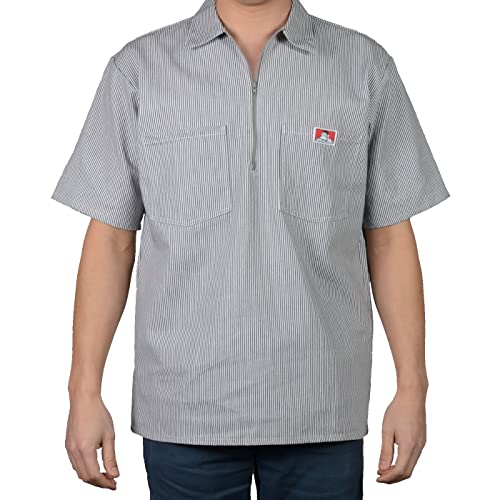 Ben Davis Heavyweight Striped Short Sleeve Work Shirts Hickory 3X-Large