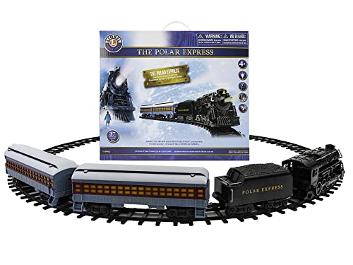 Lionel Battery-Operated The Polar Express Toy Train Set with Locomotive, Train Cars, Track & Remote with Authentic Train Sounds, & Lights for Kids 4+