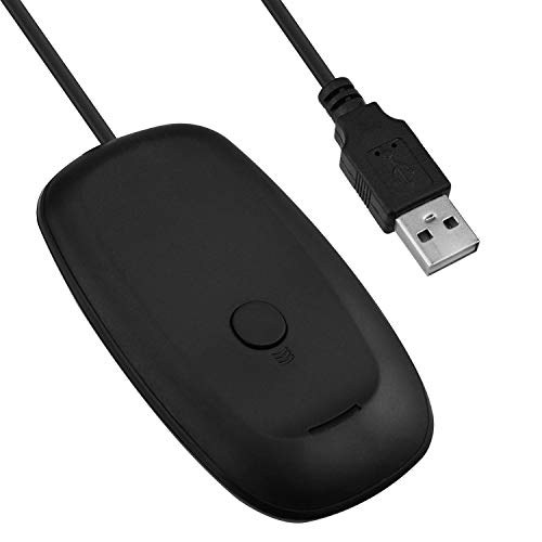 Mcbazel Wireless USB 2.0 Gaming Receiver Adapter for Microsoft Xbox 360 Desktop Pc Laptop Gaming - Black
