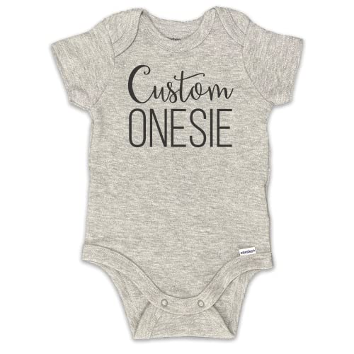 Kate & Meri Custom Onesie / Bodysuit | Personalized Baby Onesie (0-3M, Heather)