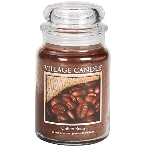 Village Candle Coffee Bean Glass Jar Scented Candle, Large, 21.25 oz, Brown