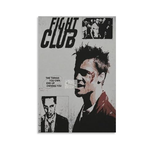 Movie Posters Fight Club Poster (3) Canvas Wall Art Prints for Wall Decor Room Decor Bedroom Decor Gifts Posters 12x18inch(30x45cm) Unframe-style