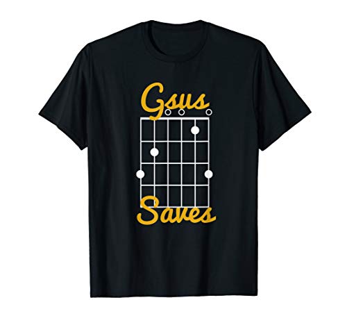 Gsus Saves - Jesus Funny Christian Guitar Player G T-Shirt